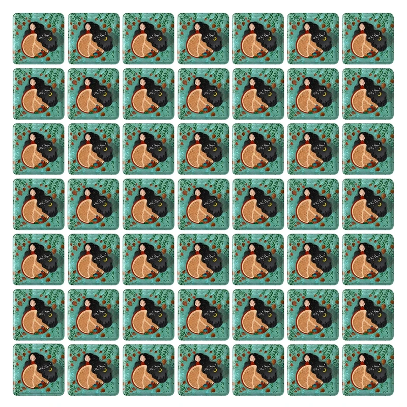 مگنت خندالو طرح شب یلدا کد 38256 مدل مربعی مجموعه 49 عددی