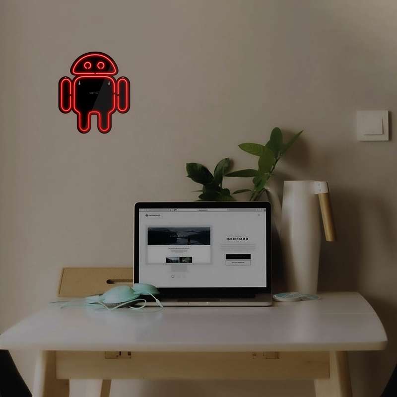 چراغ دیواری نئون دیزاین طرح Android-Logo-BL_RD