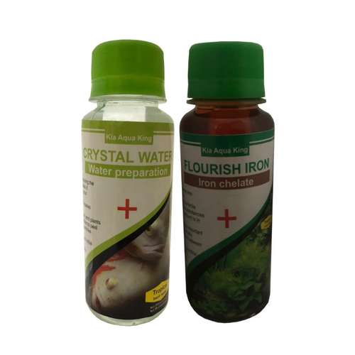 کود محلول آهن آکواریوم مدل KS-12 حجم 120 میلی لیتر به همراه محلول شفاف کننده آب آکواریوم