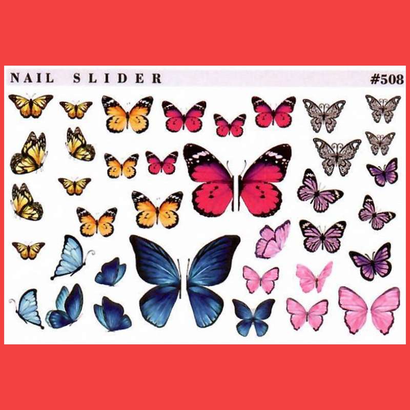 استیکر طراحی ناخن طرح پروارانه کد 508