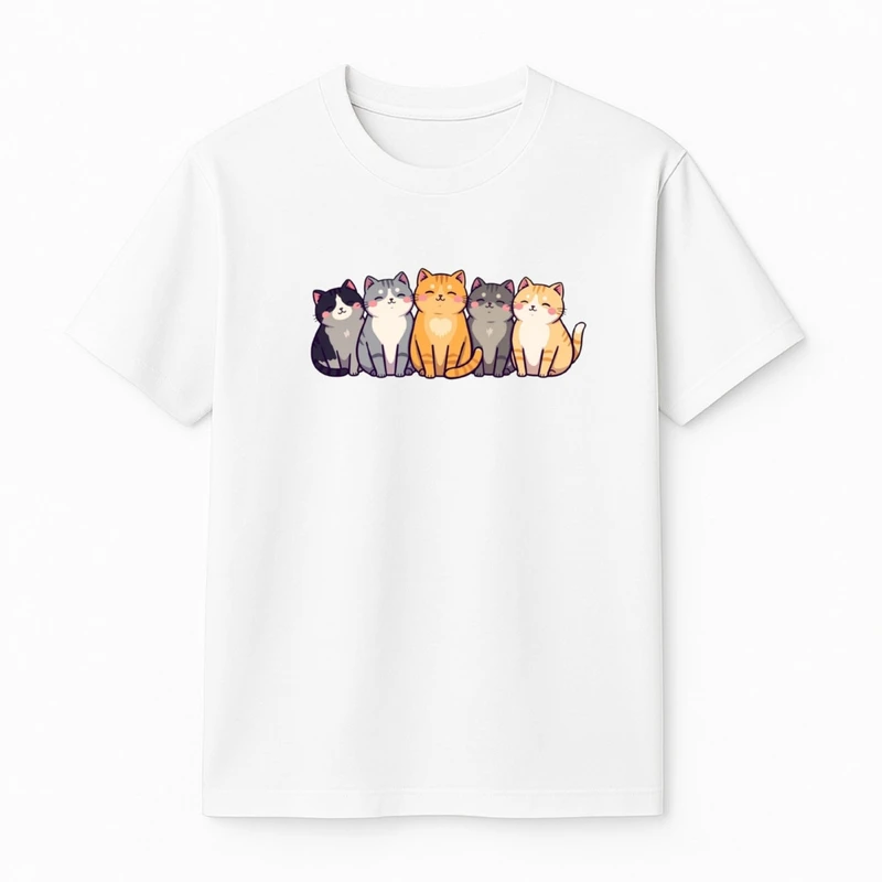 تی‌شرت آستین کوتاه دخترانه مدل گربه ها کد v25 