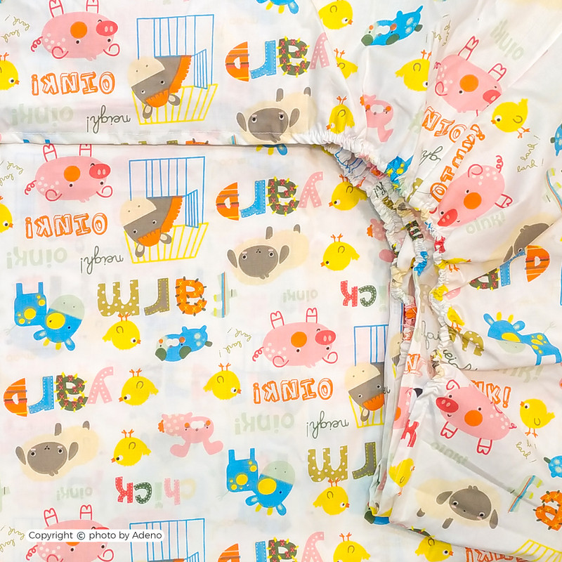 ملحفه کودک آدنو مدل Zoo کد FI13 سایز 70x135 سانتی متر