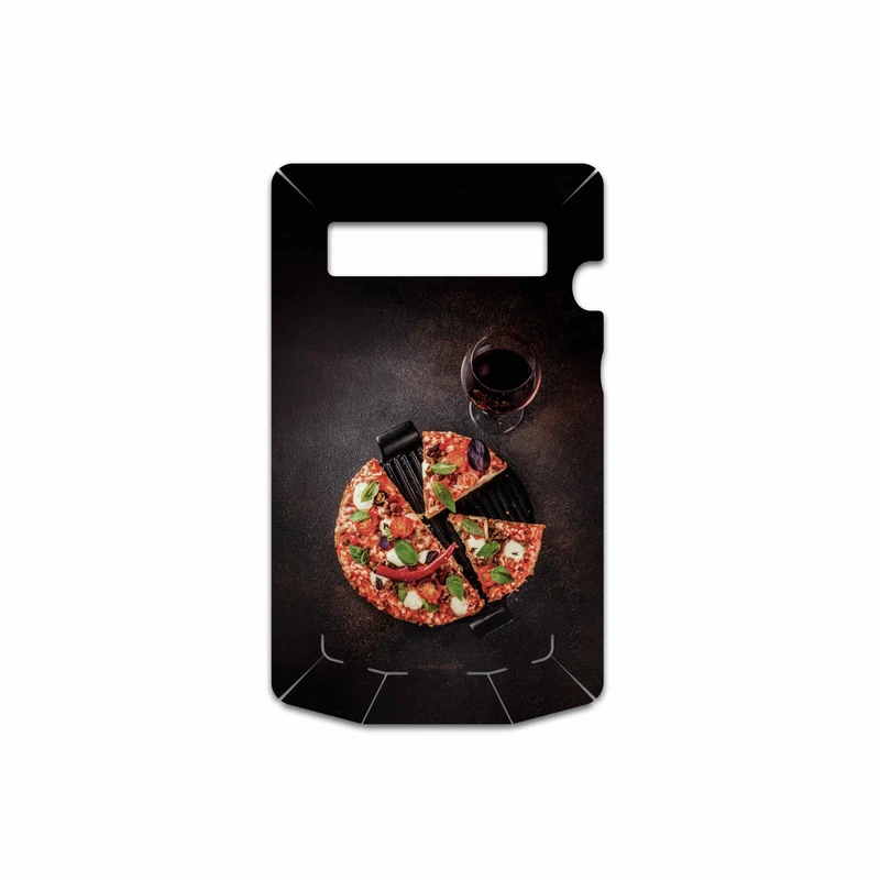 برچسب پوششی ماهوت مدل Pizza مناسب برای گوشی موبایل بلک بری P9981