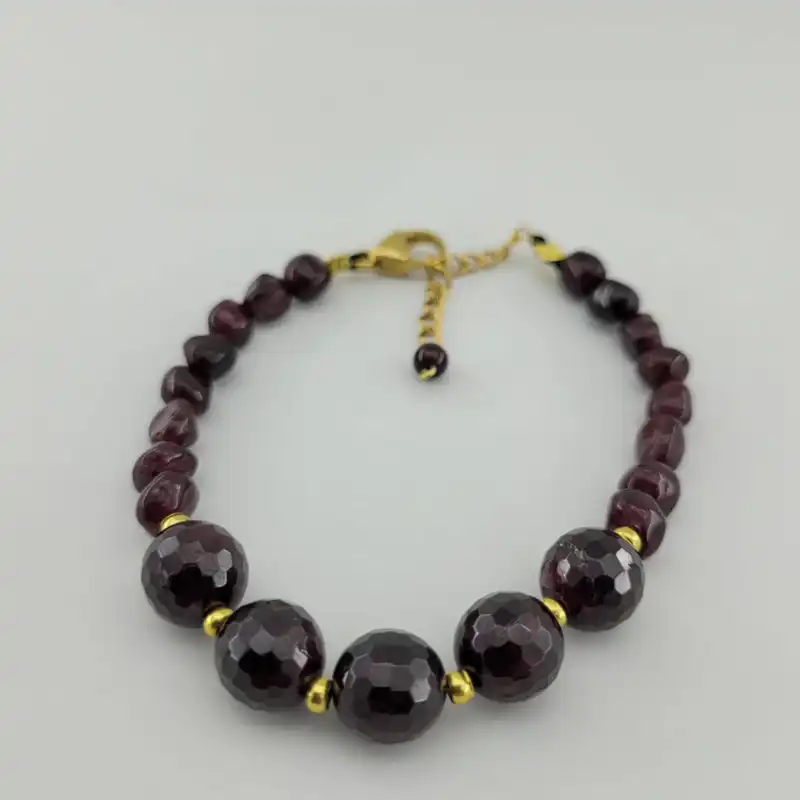 دستبند زنانه مدل سنگ گارنت گد 9314