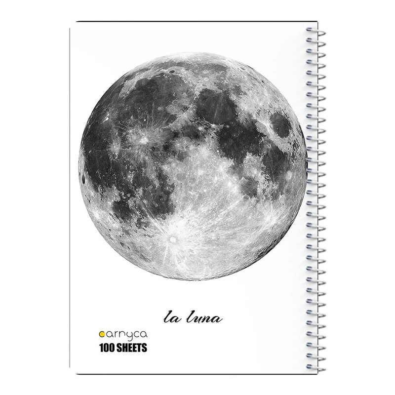 دفتر شطرنجی 100 برگ سیمی کارنیکا طرح روزنامه وینتج ماه Vintage Newspaper Moon کد 57403