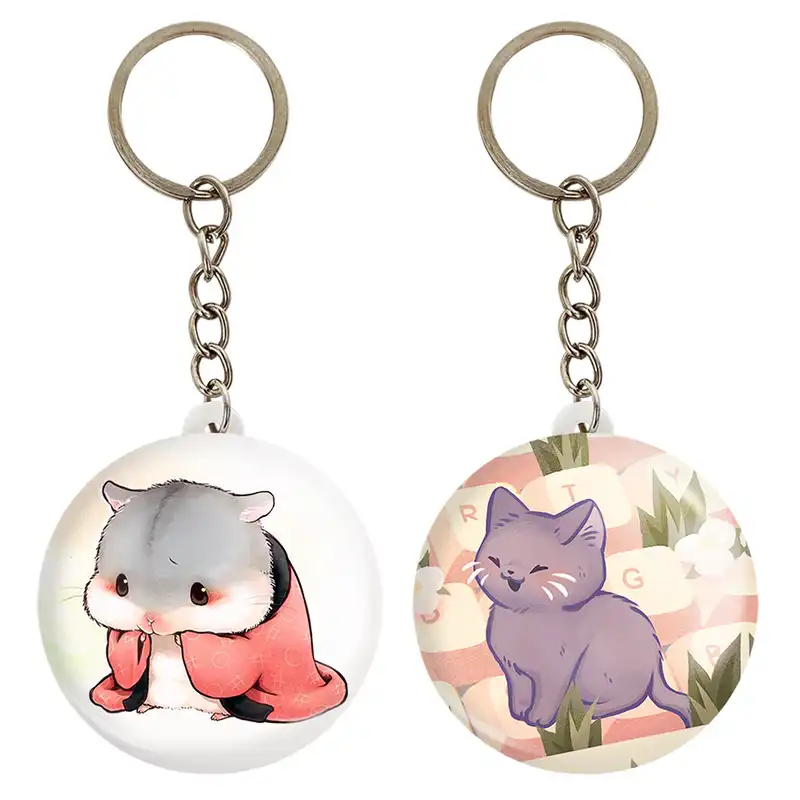 جاکلیدی خندالو مدل گربه و همستر حیوانات بامزه کد 2107321065 مجموعه 2 عددی