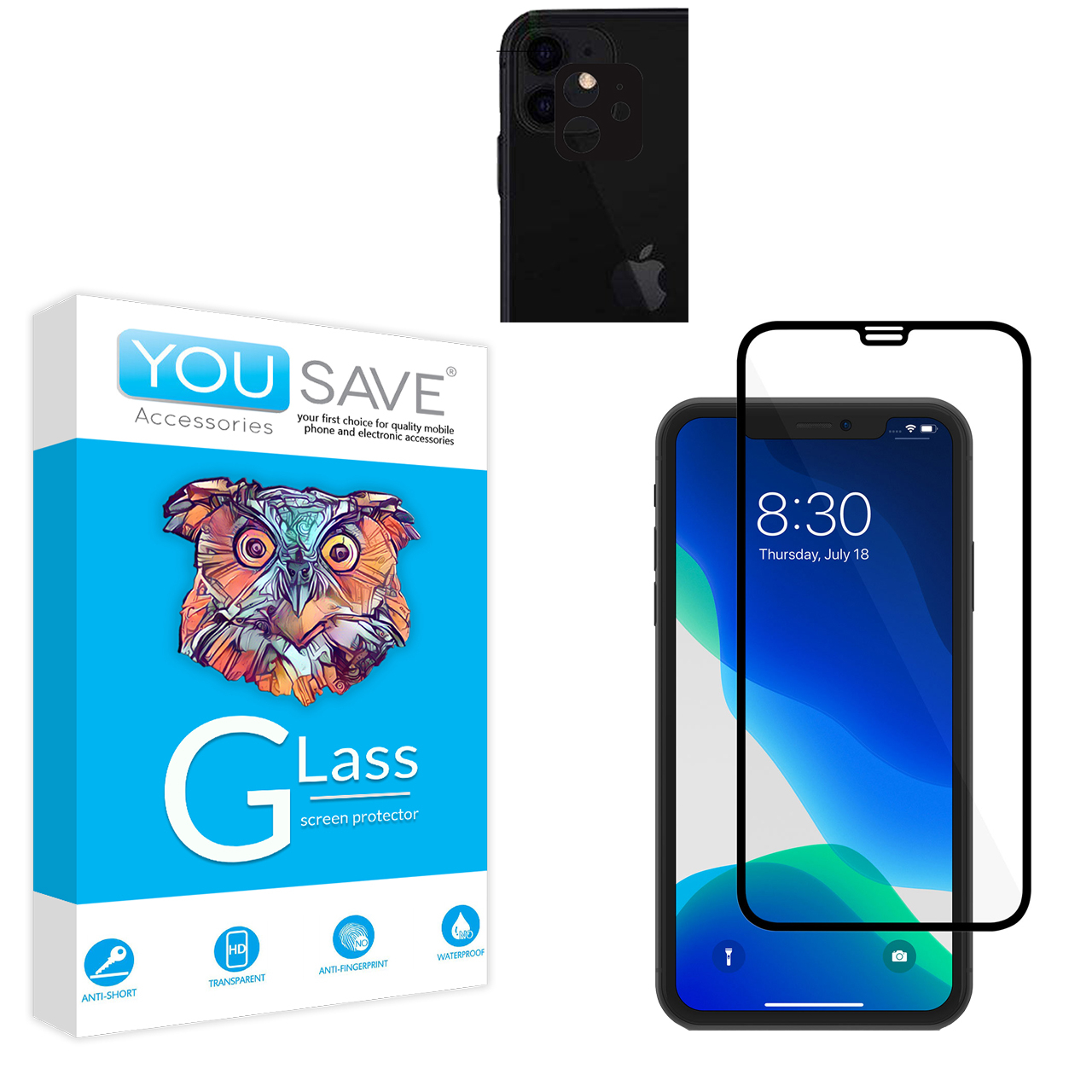 محافظ صفحه نمایش یو سیو مدل KAHRIZ HEALTH مناسب برای گوشی موبایل اپل IPHONE 11 به همراه محافظ لنز دوربین