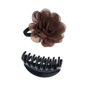 ست کش وکلیپس مو  زنانه مدل رز کد 01122 مجموعه 2 عددی