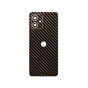 MAHOOT Glossy-Brown-Fiber Cover Sticker for Motorola Moto G54