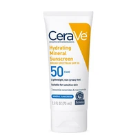 لوسیون ضد آفتاب بدون رنگ سراوی SPF 50 مدل Hydrating Mineral مناسب انواع پوست حجم 75 میلیلیتر