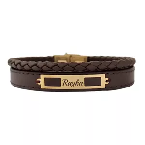دستبند طلا 18 عیار مردانه لیردا مدل اسم رایکا 825