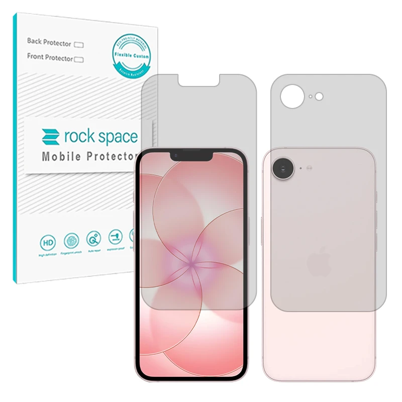 محافظ صفحه نمایش مات راک اسپیس مدل هیدروژلی مناسب برای گوشی موبایل اپل iPhone 17e به همراه محافظ پشت گوشی