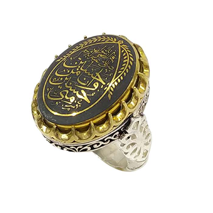 انگشتر نقره مردانه مدل حدید خطی کد 5333