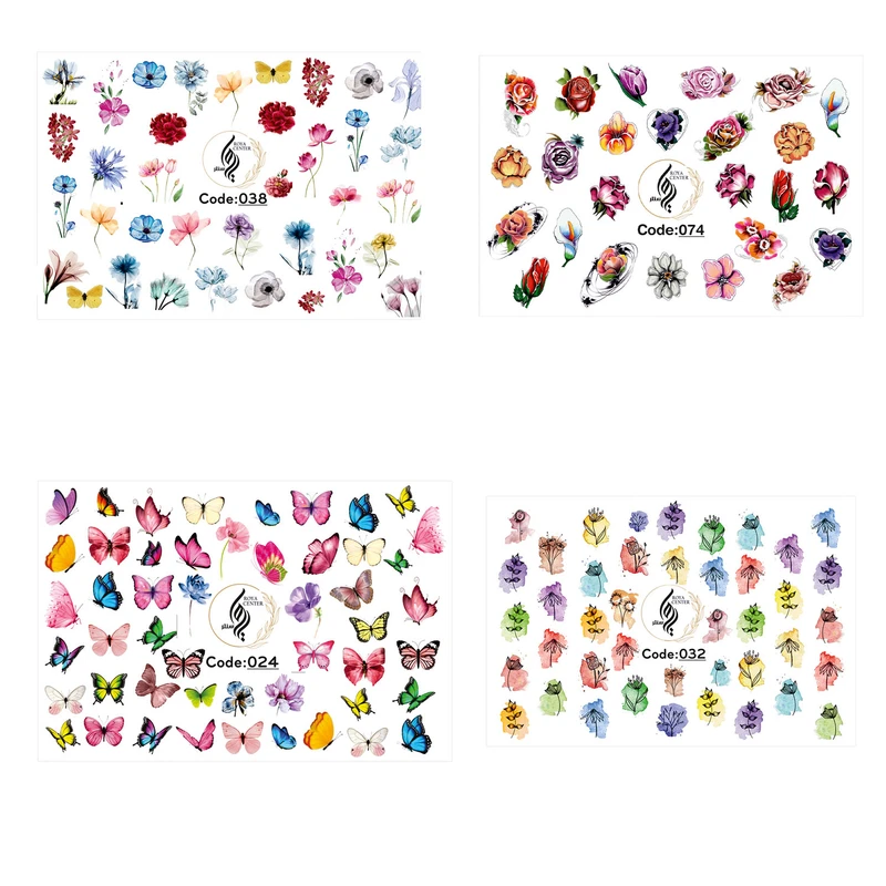 برچسب لنز ناخن رویاسنتر مدل w4.14 مجموعه 4 عددی