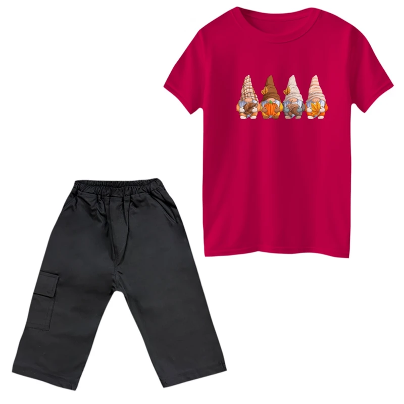 ست تی‌شرت و شلوارک پسرانه مدل کوتوله ها کد 2