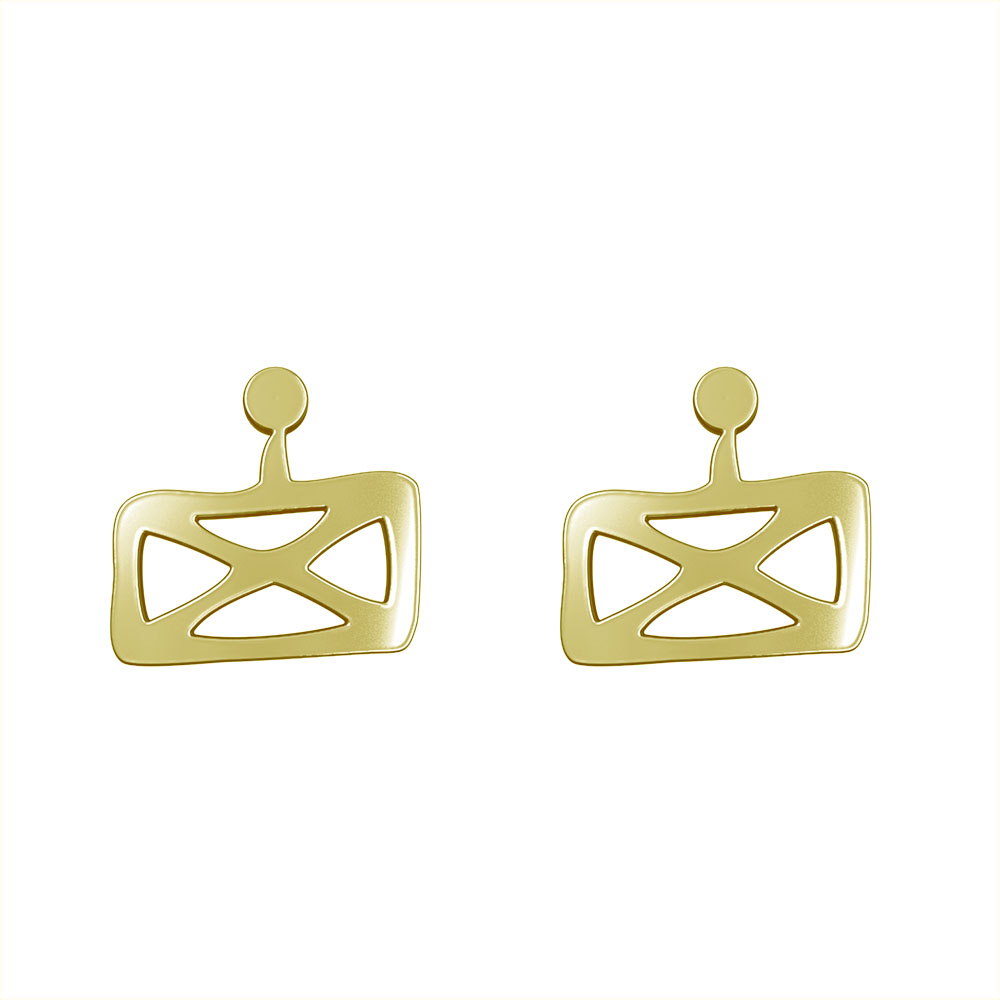 گوشواره طلا 18 عیار زنانه مدوپد مدل پاکت کد GA1-16107