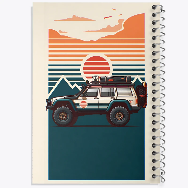 دفتر ژورنال نویسی 50 برگ خندالو مدل نقطه ای طرح کمپر و طبیعت کد N2077