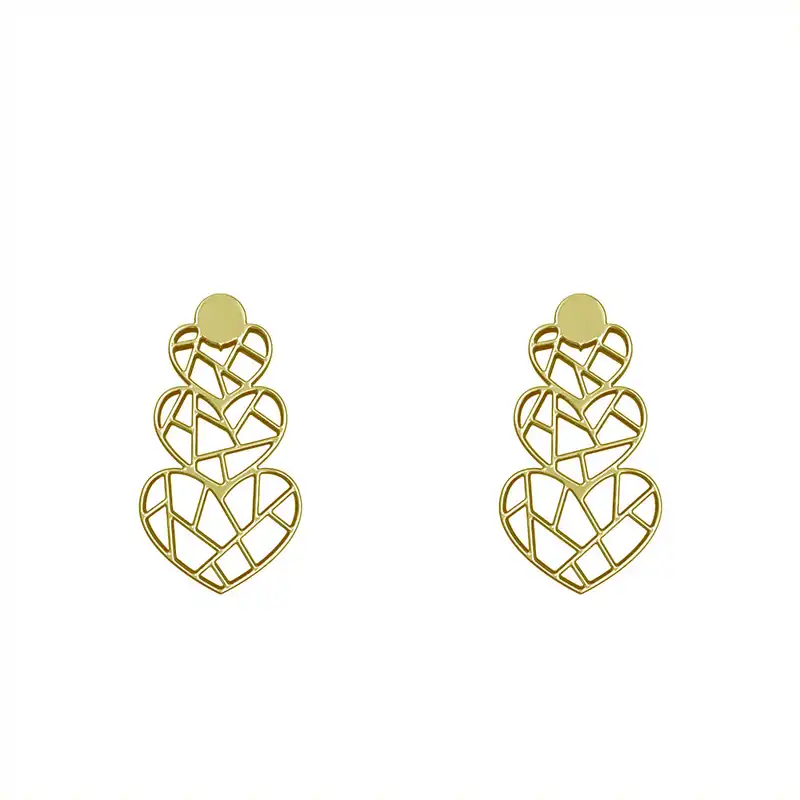 گوشواره طلا 18 عیار زنانه مدوپد مدل قلب کد GA1-14955