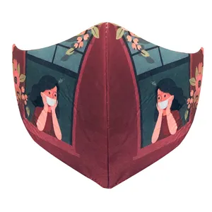 ماسک پارچه‌ای مدل دختر پنجره ای کد X-047