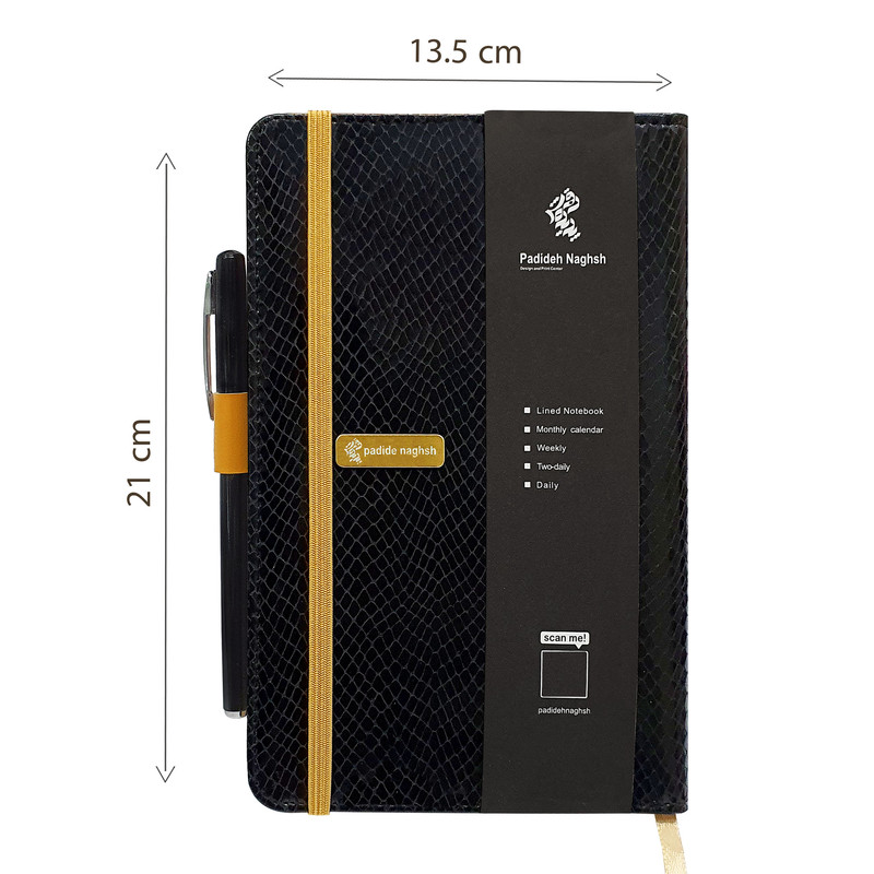 دفتر یادداشت پدیده نقش مدل چرمی درنا به همراه خودکار