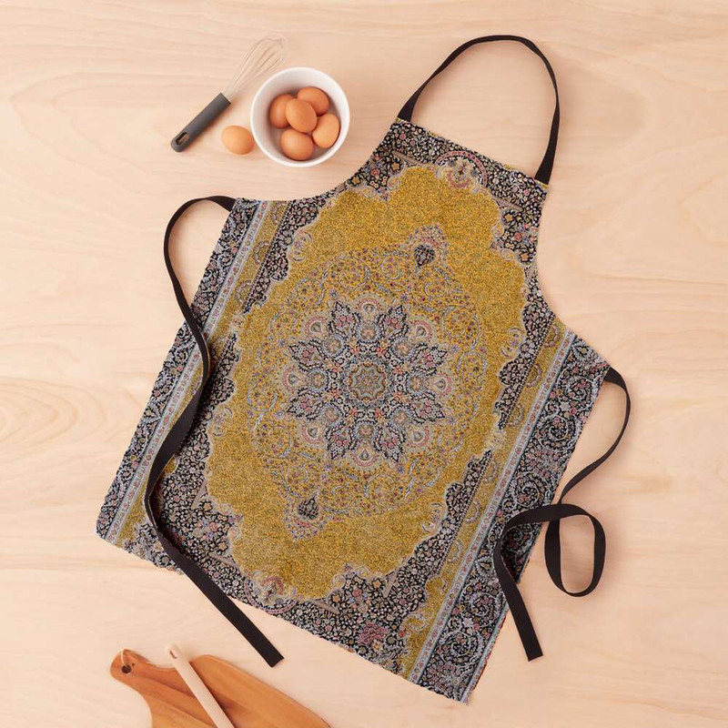 پیش بند آشپزخانه مدوپد طرح فرش قم ترنجی گل ریز مدل C-Ghom047