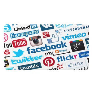 ماوس پد هومرو مدل MX189 طرح سوشال مدیا شبکه‌های اجتماعی