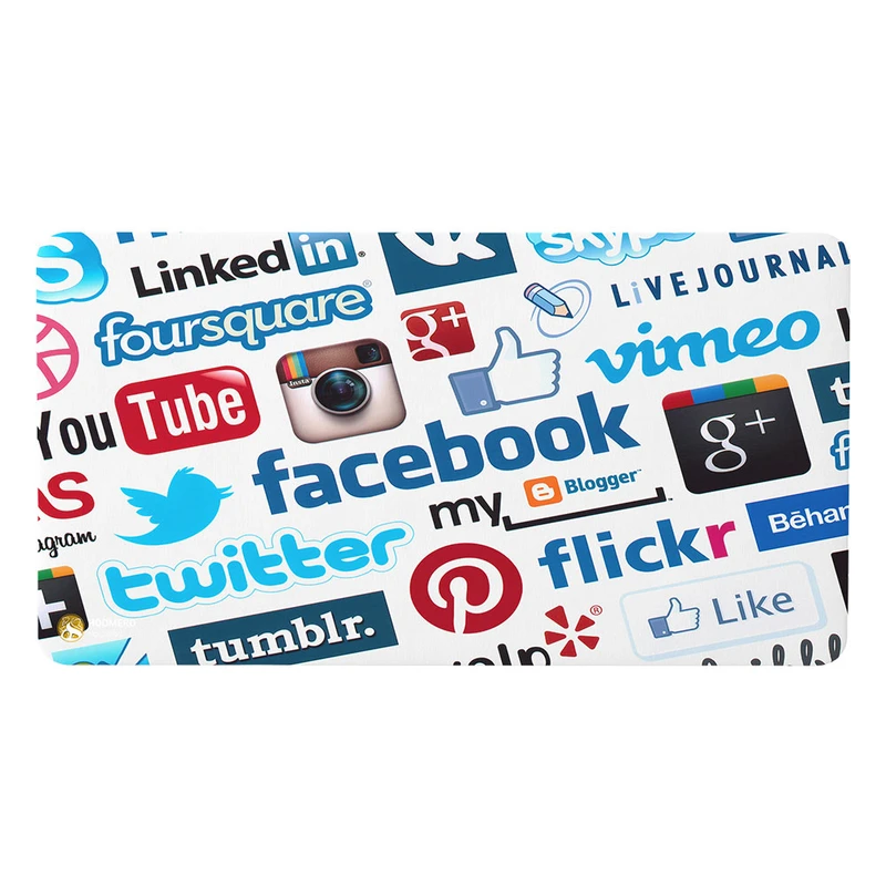 ماوس پد هومرو مدل MX189 طرح سوشال مدیا شبکه‌های اجتماعی