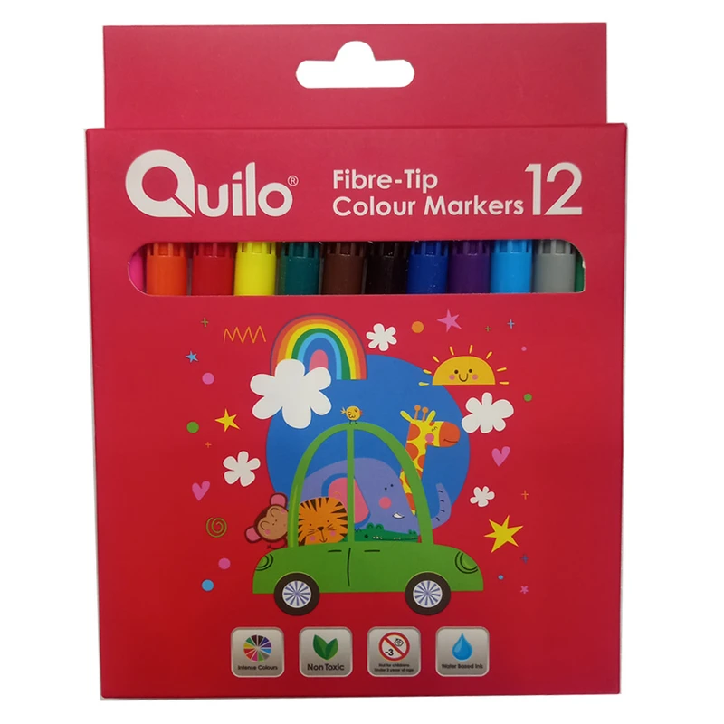 ماژیک رنگ آمیزی 12 رنگ  کوییلو مدل fiber tip کد 119108