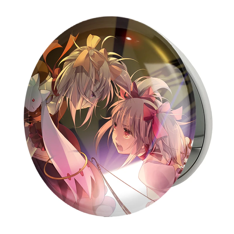 آینه جیبی خندالو طرح مدوکا و همورا انیمه مادوکا مجیکا Madoka Magica مدل تاشو کد 18425 