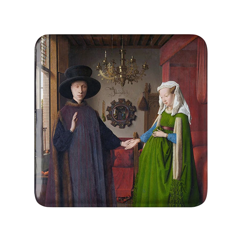 مگنت خندالو طرح پرتره آرنولفینی وان آیک مدل مربعی کد 36835