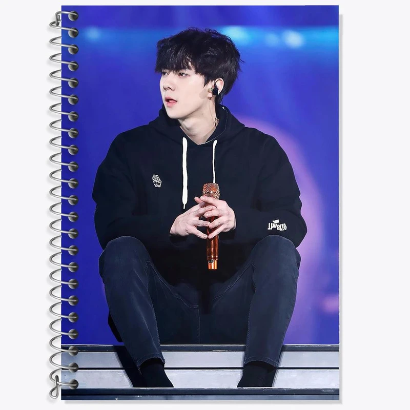 دفتر زبان 50 برگ خندالو مدل دو خط طرح سهون گروه اکسو EXO کد 13462