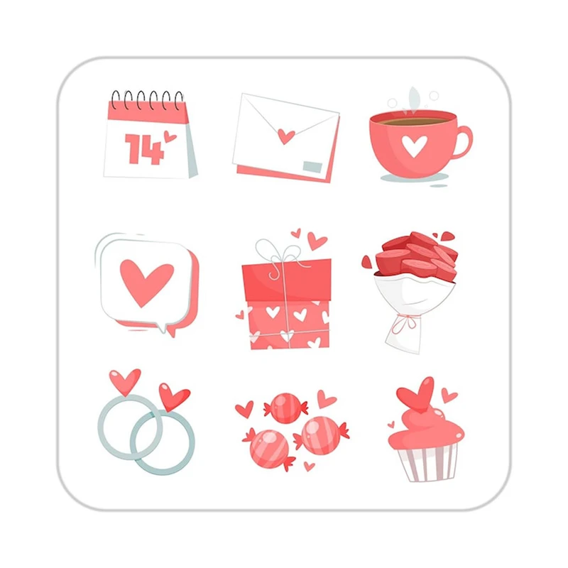 زیر لیوانی کاکتی طرح عاشقانه مدل mp37272