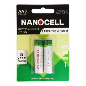 باتری قلمی شارژی نانوسل مدل Re-Plus 2500mAh بسته دو عددی