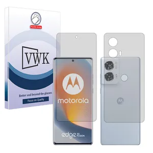 VWK Tough model matte screen protector suitable for Motorola Edge 50 Fusion mobile phone along with the back protector