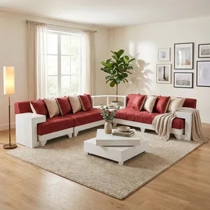 مبل ال راحتی 6 نفره دکورابو کد 100 به همراه میز جلو مبلی