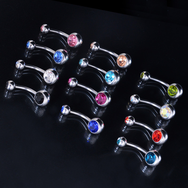 پیرسینگ ناف زنانه مدل نگین دار