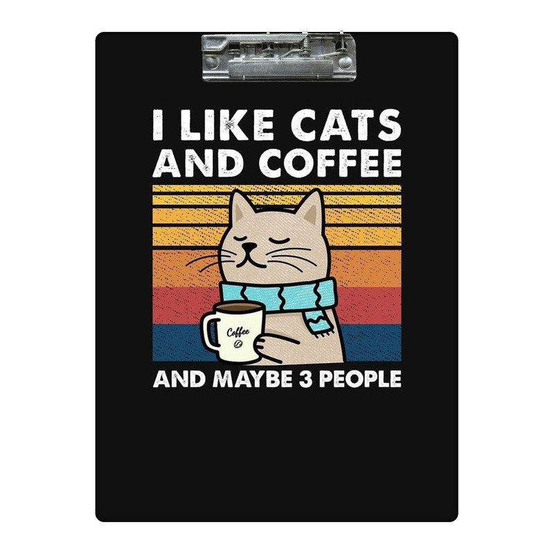 تخته شاسی طرح گربه و قهوه متن کد  8534838 سایز A4