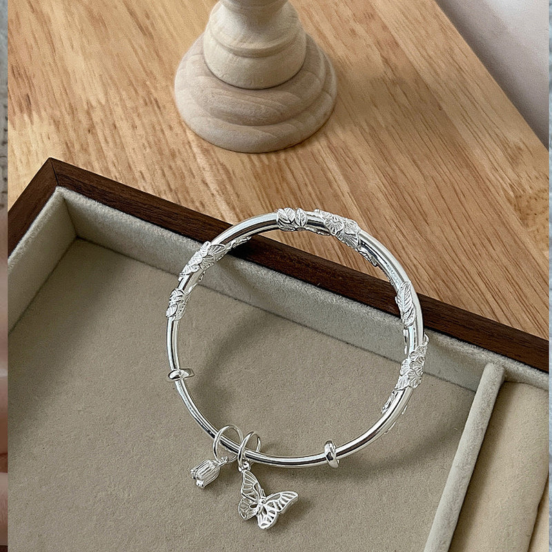 النگو زنانه مدل نیلوفر و پروانه کد 00785