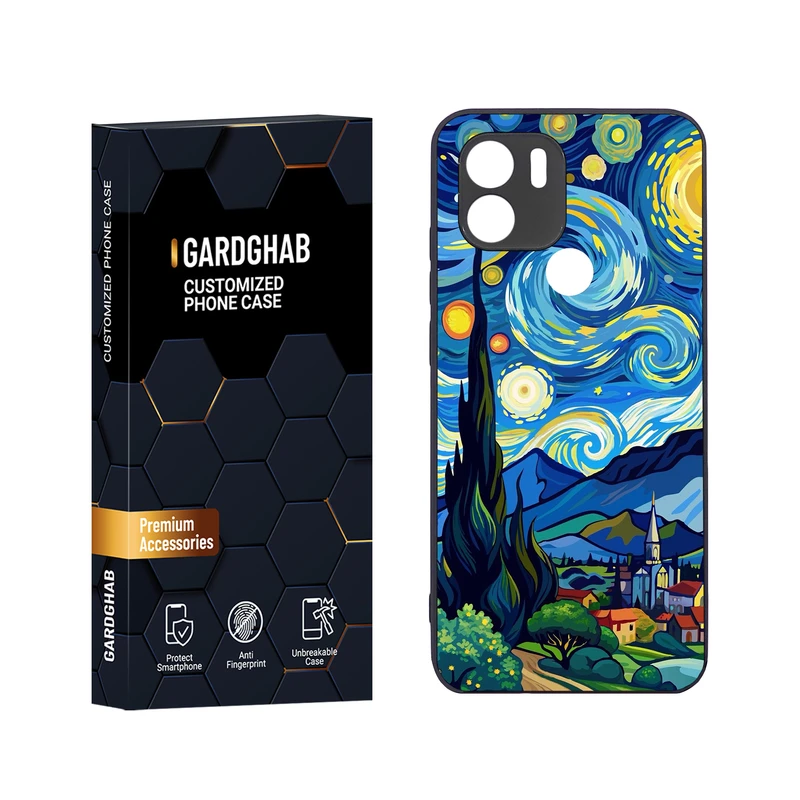 کاور گارد قاب مدل دور ژله ای هنری مناسب برای گوشی موبایل شیائومی Redmi A1 Plus / A2 Plus / Poco C50 / Poco C51