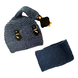 ست کلاه و شال گردن بافتنی بچگانه مدل PI-24