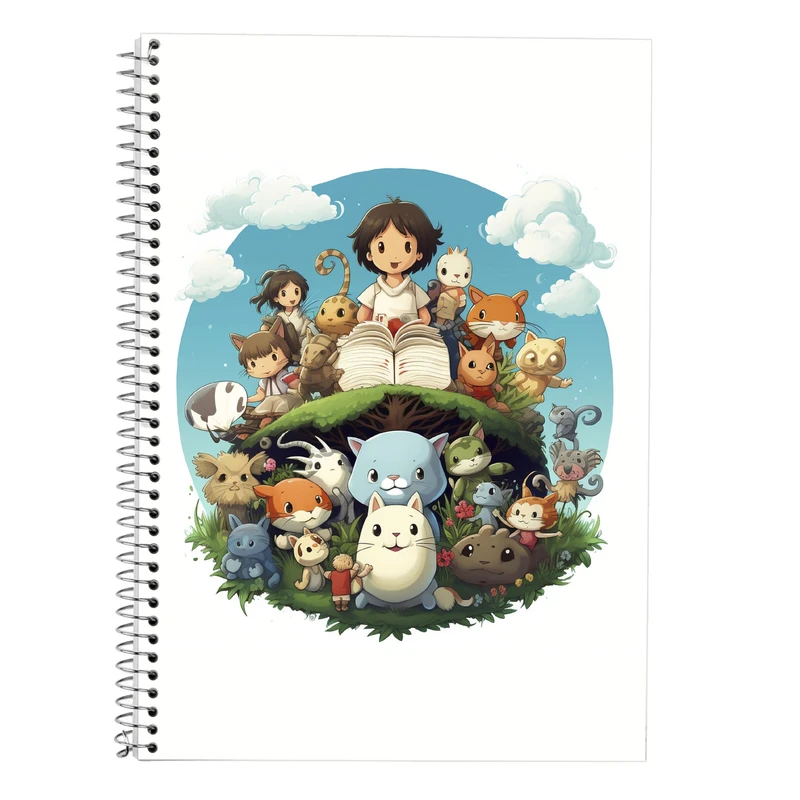 دفتر زبان 50 برگ مدوپد مدل سه خط طرح Ghibli کد DF2385