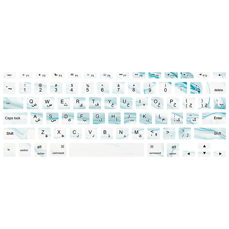 برچسب کیبورد فارسی طرح marble 132 مناسب برای مک بوک ایر 13 اینچ 2010-2017