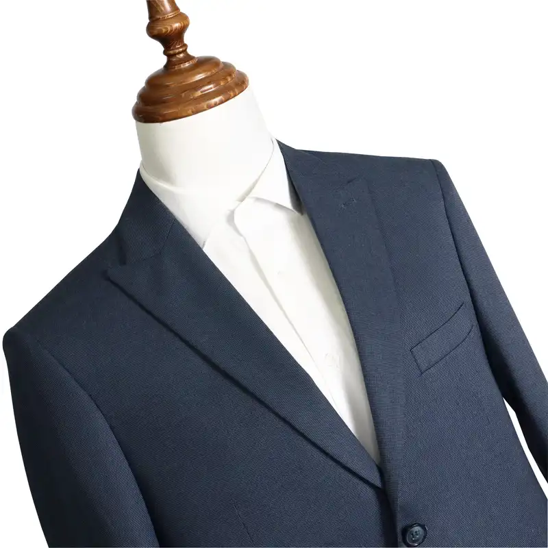 ست کت و شلوار مردانه مدل یقه بلیزر رگولار فیت کد 24050 کوکما رنگ سرمه ای روشن