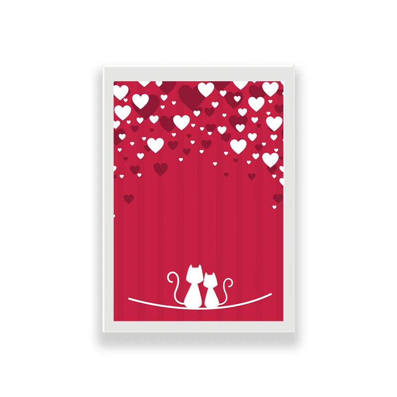 تابلو طرح عاشقانه گربه