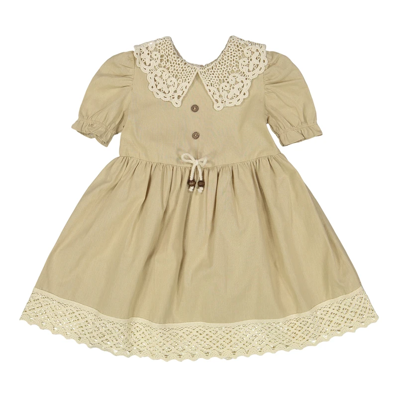 پیراهن آستین کوتاه یقه ب ب دخترانه مدل نازگل 2