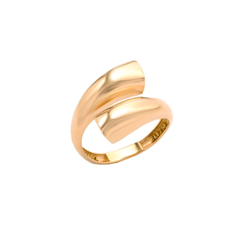 انگشتر طلا 18 عیار زنانه الی گالری مدل دو خط دامله جدید سایز 53