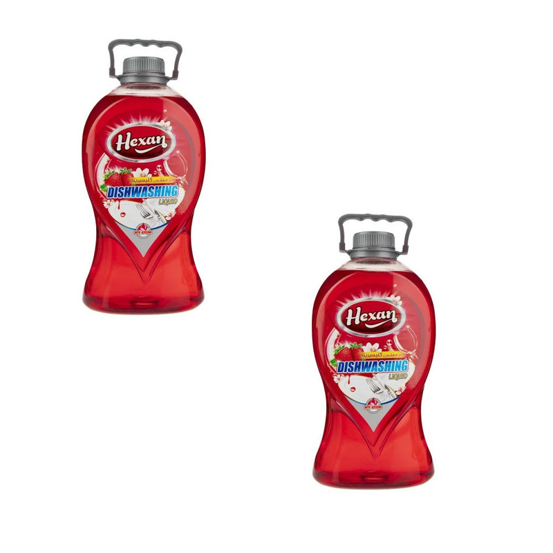 مایع ظرفشویی هگزان مدل Strawberry حجم 2500 میلی‌ لیتر بسته 2 عددی