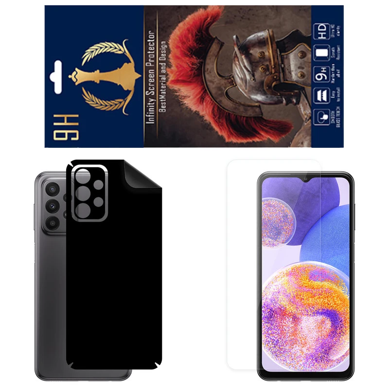 برچسب پوششی اینفینیتی مدل RG مناسب برای گوشی موبایل سامسونگ Galaxy A23 4G به همراه محافظ صفحه نمایش