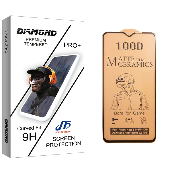 محافظ صفحه نمایش سرامیکی جی اف مدل Diamond glass مناسب برای گوشی موبایل شیائومی Redmi Note 8 Pro