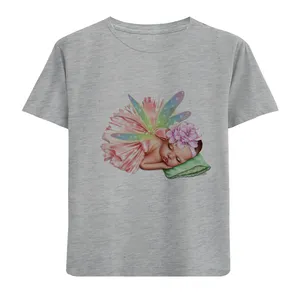 تی شرت آستین کوتاه دخترانه مدل فرشته کوچولو D168